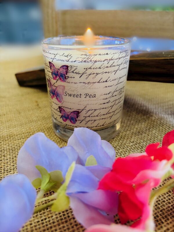 sweet pea scented candle