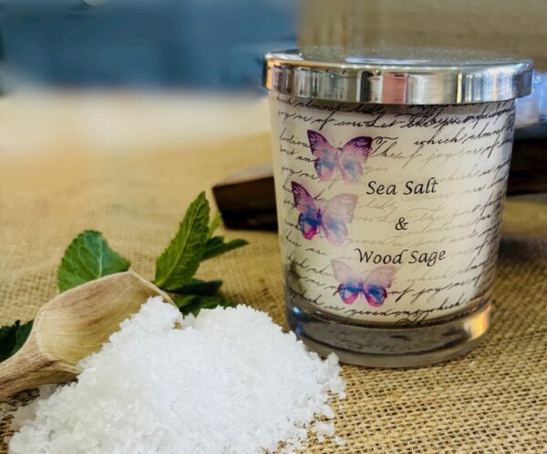 Sea Salt & Wood Sage scented candle