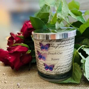 fresh cut roses scented candle