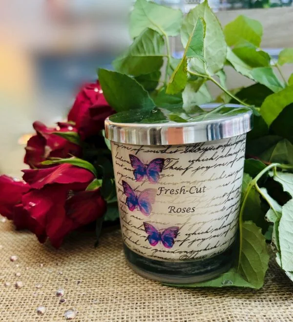 fresh cut roses scented candle