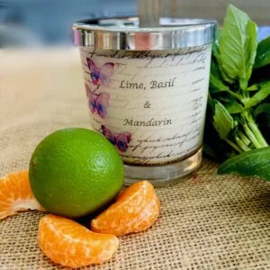 lime, basil & mandarin scented candle