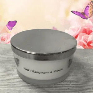 pink champagne & pomelo 3 wick candle