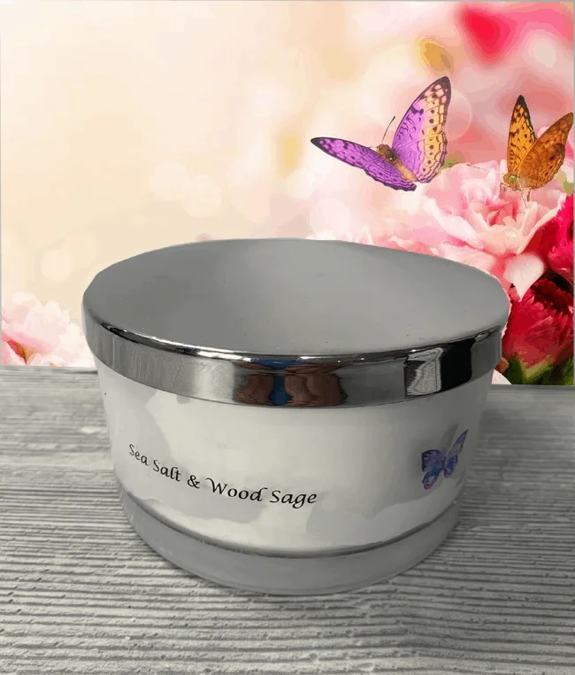 sea salt & wood sage 3 wick scented candle