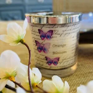 Orange Blossom scented candle with lid