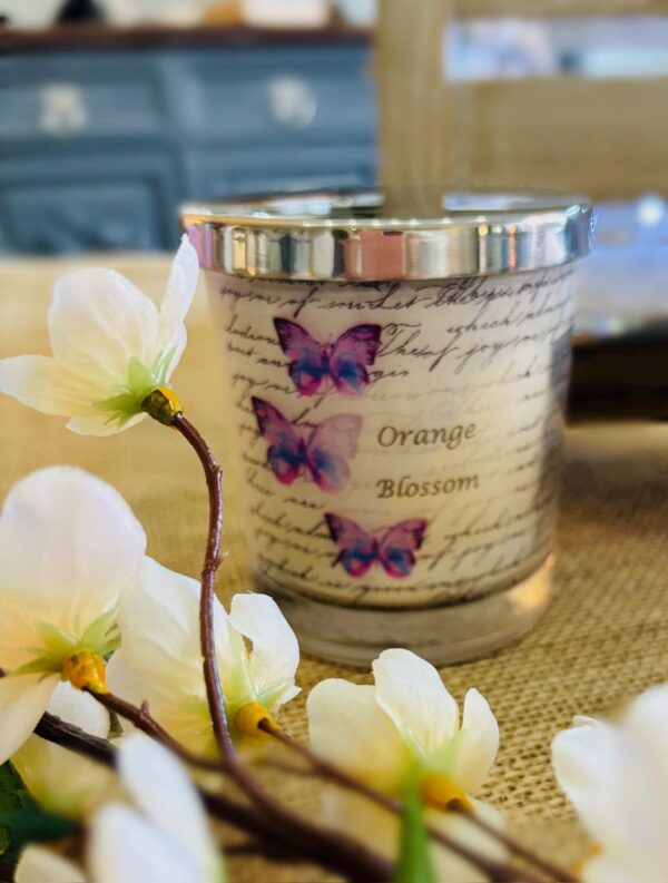 Orange Blossom scented candle with lid