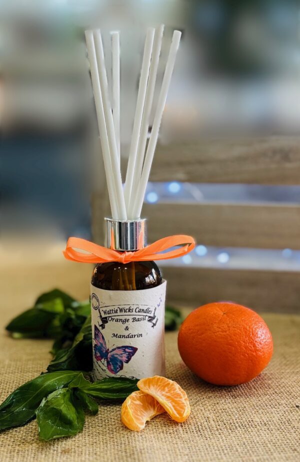 orange basil & mandarin scented reed diffuser
