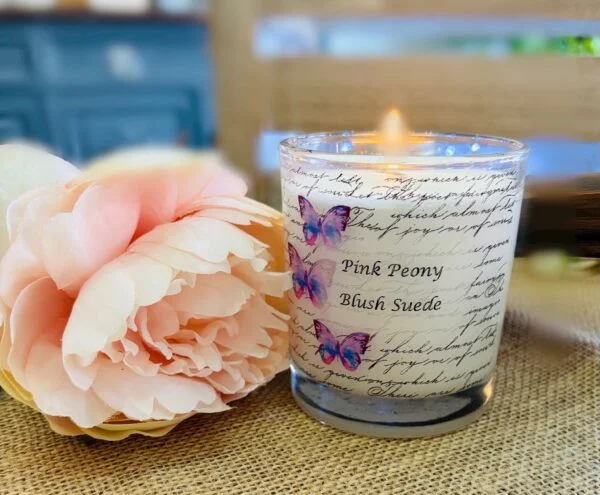 Pink Peony Blush Suede scented candle