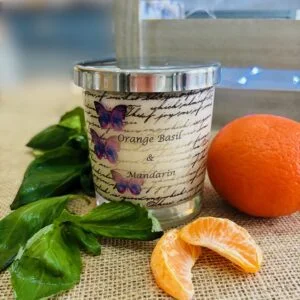 orange basil & mandarin scented candle