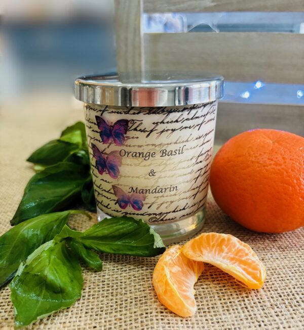 orange basil & mandarin scented candle