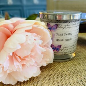 Pink Peony Blush Suede scented candle