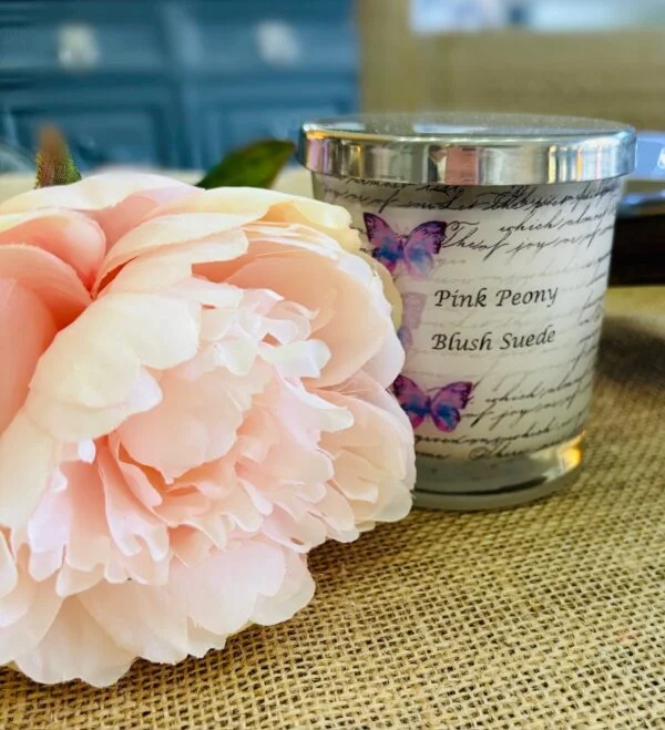 Pink Peony Blush Suede scented candle